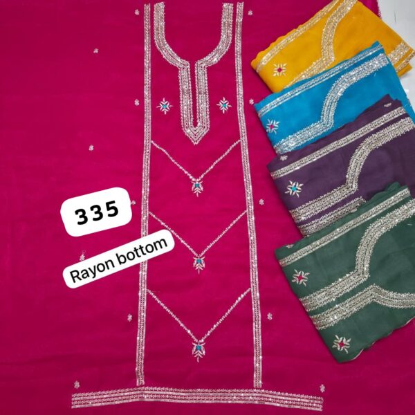 SCAK Shimmer Top Pure Chiffon Dupatta Unstitched Suits