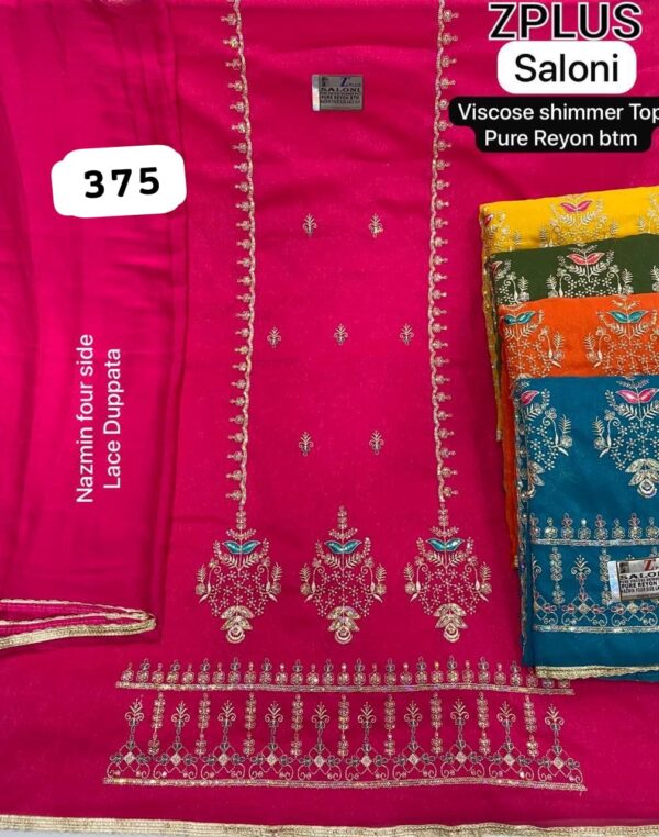 SCAK Shimmer Top Pure Chiffon Dupatta Unstitched Suits