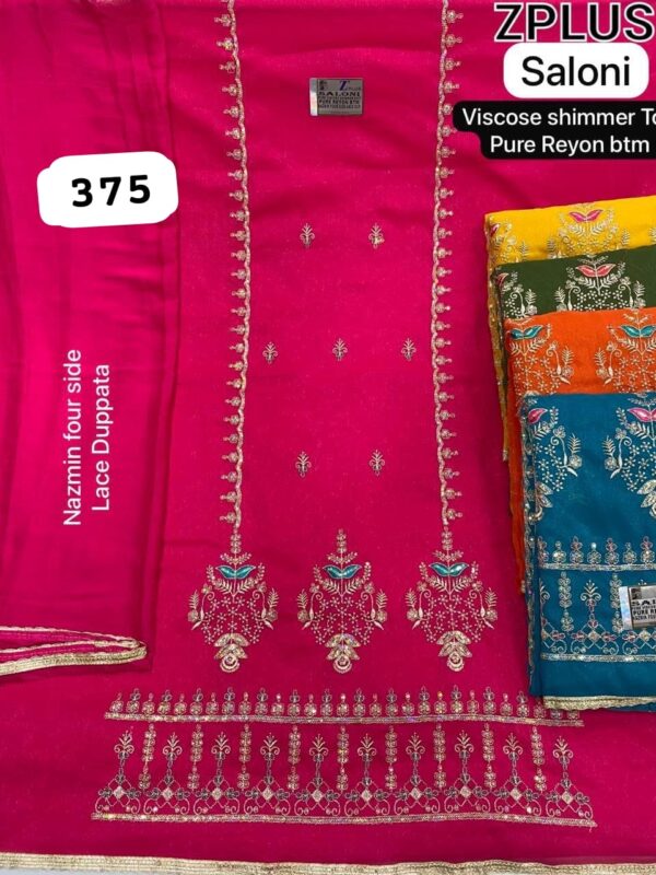 1000720883 SCAK Shimmer Top Pure Chiffon Dupatta Unstitched Suits