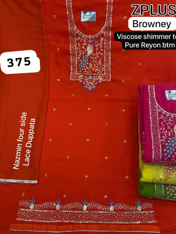 1000720884 SCAK Shimmer Top Pure Chiffon Dupatta Unstitched Suits