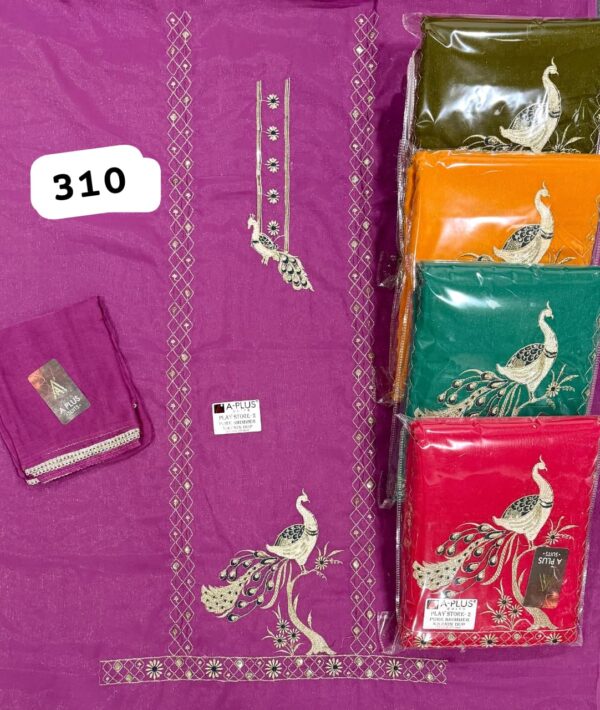 SCAK Shimmer Top Pure Chiffon Dupatta Unstitched Suits