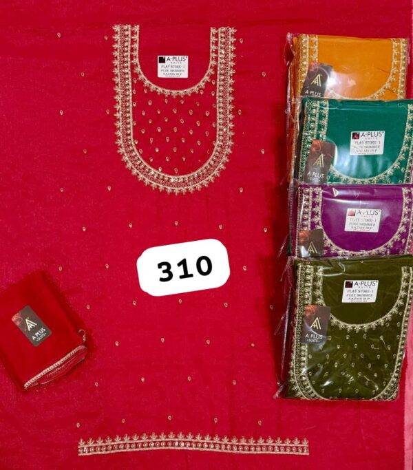 SCAK Shimmer Top Pure Chiffon Dupatta Unstitched Suits