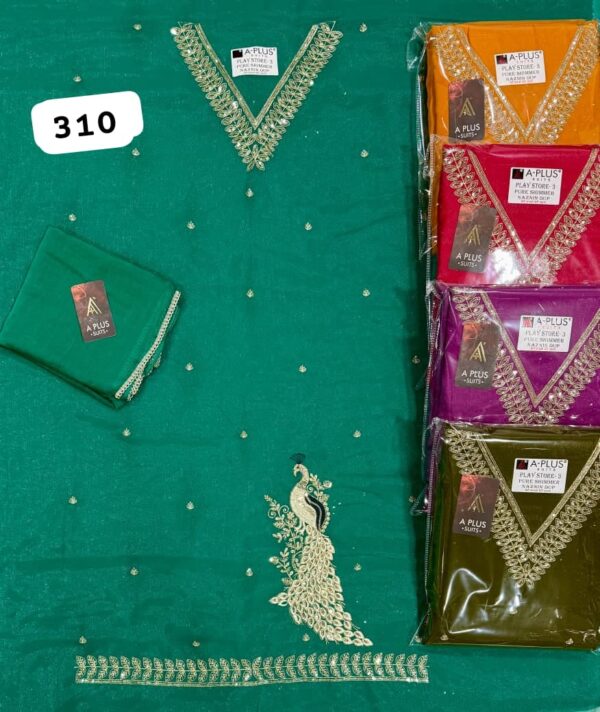 SCAK Shimmer Top Pure Chiffon Dupatta Unstitched Suits