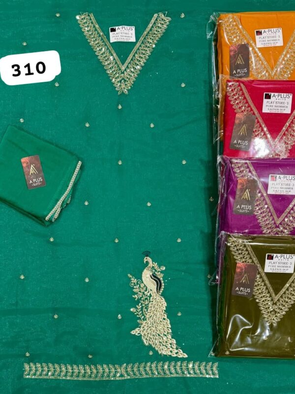 1000720887 SCAK Shimmer Top Pure Chiffon Dupatta Unstitched Suits