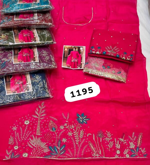 SCAK Organza Top Pure Chiffon Dupatta Unstitched Suits