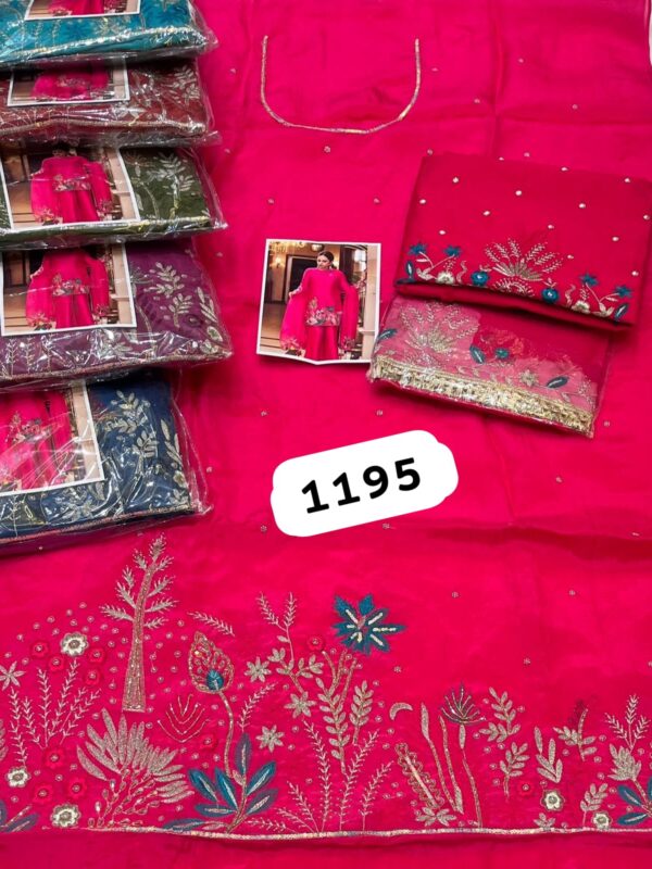 SCAK Organza Top Pure Chiffon Dupatta Unstitched Suits