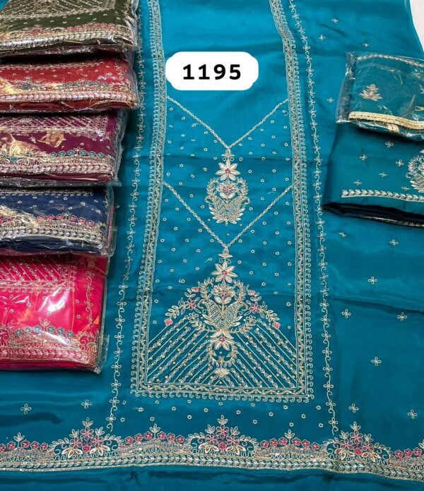 SCAK Organza Top Pure Chiffon Dupatta Unstitched Suits