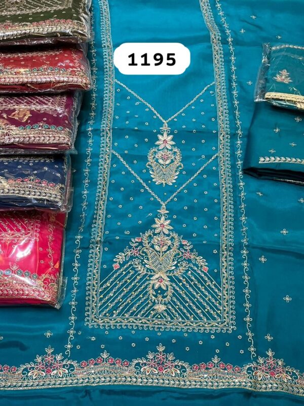 SCAK Organza Top Pure Chiffon Dupatta Unstitched Suits