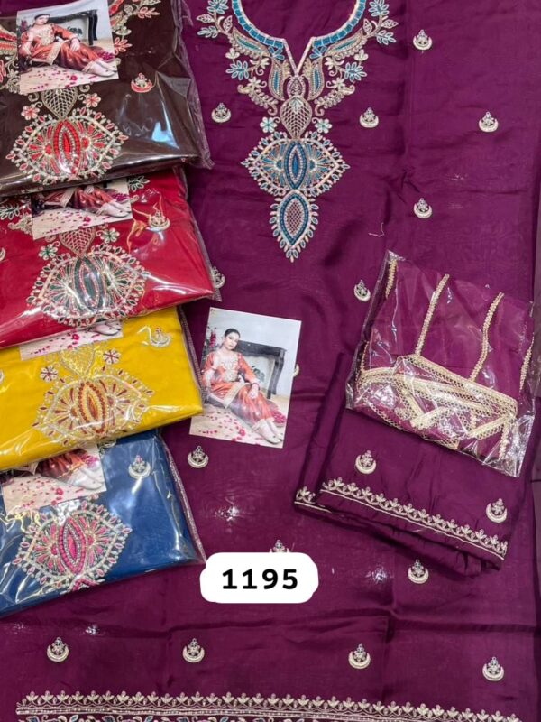 SCAK Organza Top Pure Chiffon Dupatta Unstitched Suits