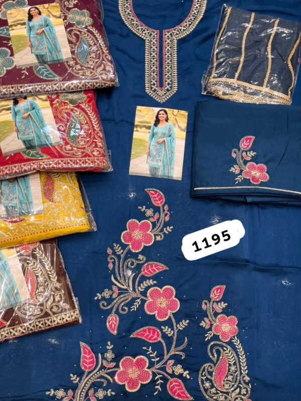 SCAK Organza Top Pure Chiffon Dupatta Unstitched Suits