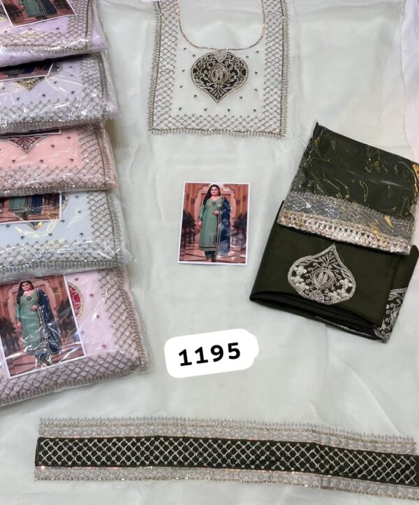 SCAK Organza Top Pure Chiffon Dupatta Unstitched Suits