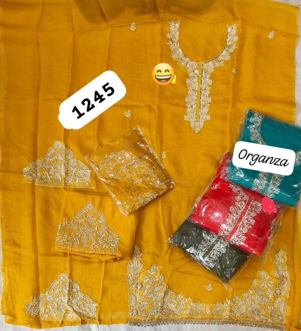 SCAK Organza Top Pure Chiffon Dupatta Unstitched Suits