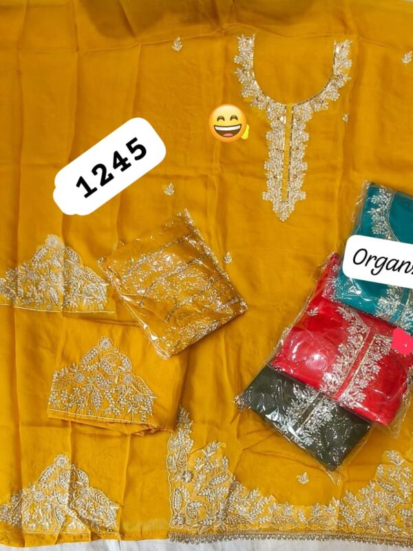 SCAK Organza Top Pure Chiffon Dupatta Unstitched Suits