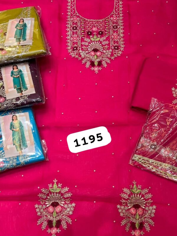 SCAK Organza Top Pure Chiffon Dupatta Unstitched Suits