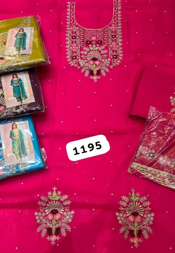 SCAK Organza Top Pure Chiffon Dupatta Unstitched Suits