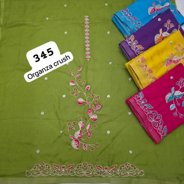 SCAK Organza Top Pure Chiffon Dupatta Unstitched Suits