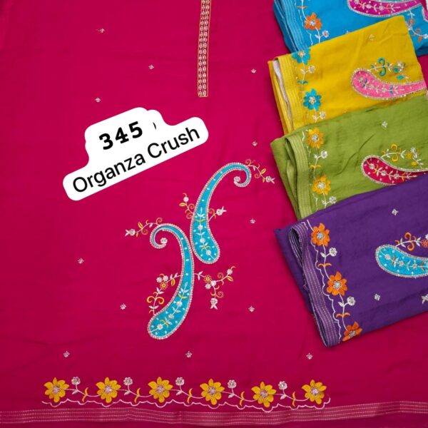 SCAK Organza Top Pure Chiffon Dupatta Unstitched Suits