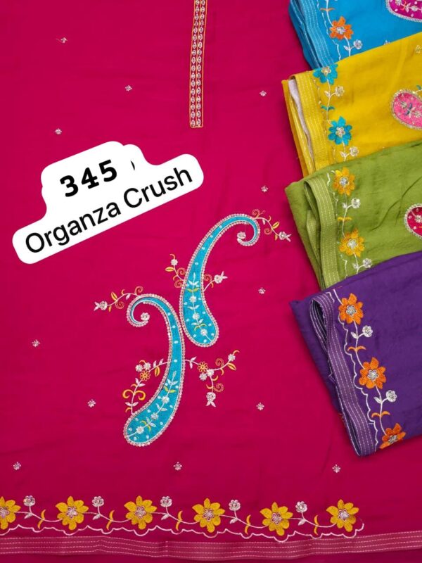 SCAK Organza Top Pure Chiffon Dupatta Unstitched Suits