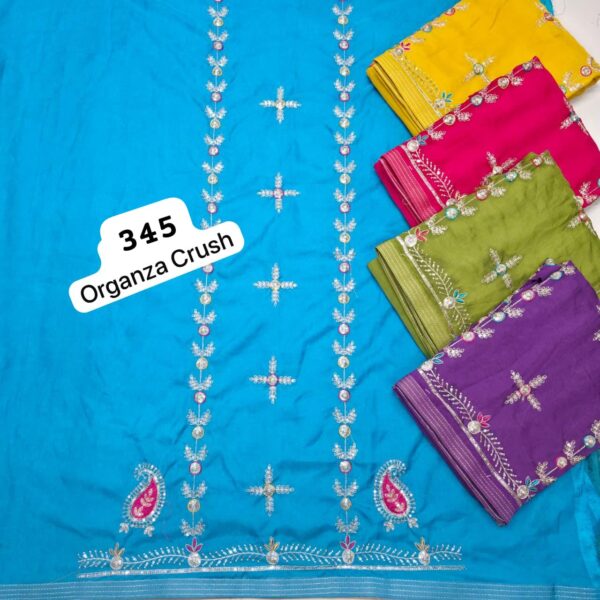 SCAK Organza Top Pure Chiffon Dupatta Unstitched Suits