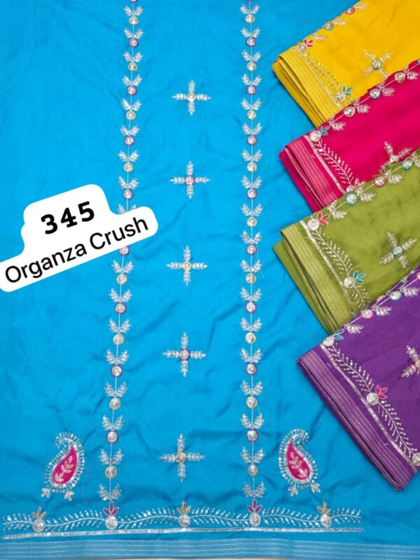 SCAK Organza Top Pure Chiffon Dupatta Unstitched Suits