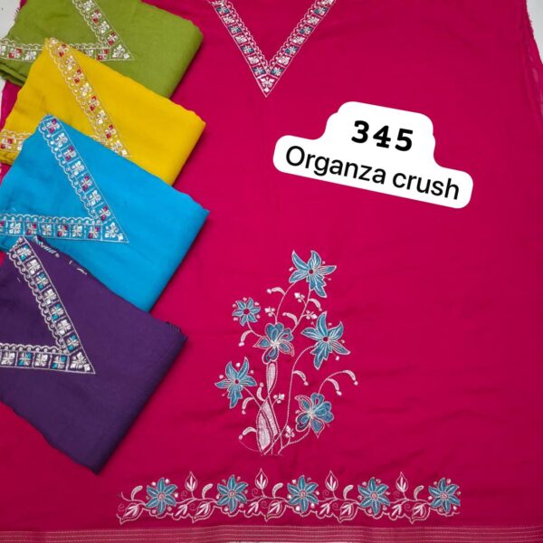 SCAK Organza Top Pure Chiffon Dupatta Unstitched Suits