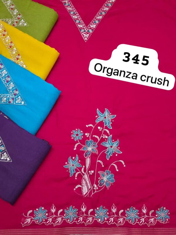 SCAK Organza Top Pure Chiffon Dupatta Unstitched Suits