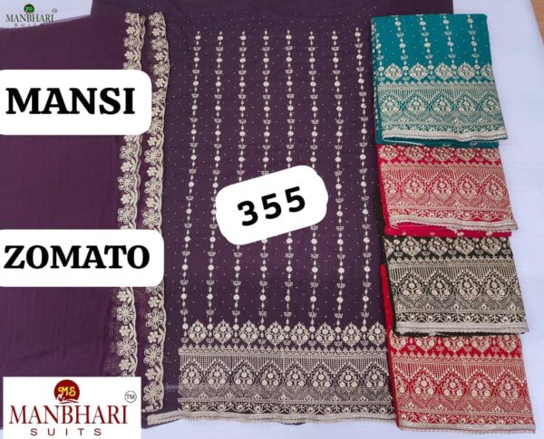 Sharvi Fiona Top Pure Chiffon Dupatta Unstitched Suits