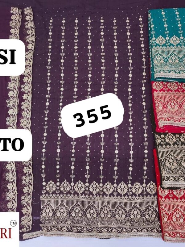 1000740545 Sharvi Fiona Top Pure Chiffon Dupatta Unstitched Suits