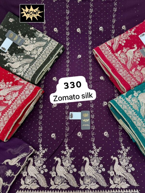 Wow Zomato Top Pure Chiffon Dupatta Unstitched Suits