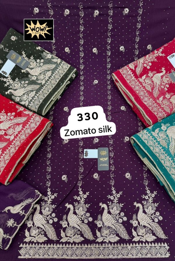 Wow Zomato Top Pure Chiffon Dupatta Unstitched Suits