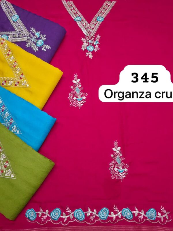 SCAK Organza Top Pure Chiffon Dupatta Unstitched Suits