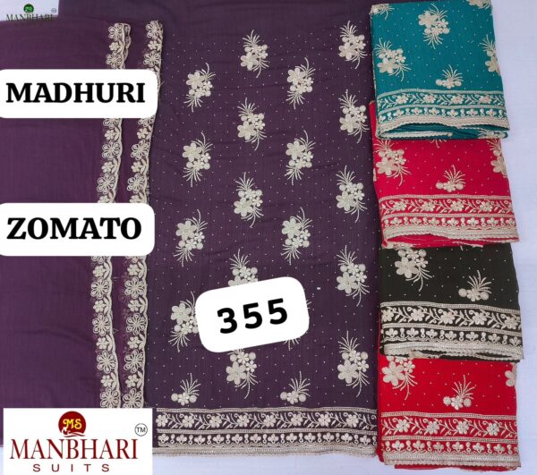 Manbhari Zomato Top Pure Chiffon Dupatta Unstitched Suits