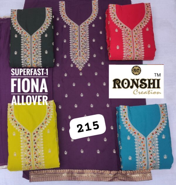Ronshi Fiona Top Pure Chiffon Dupatta Unstitched Suits