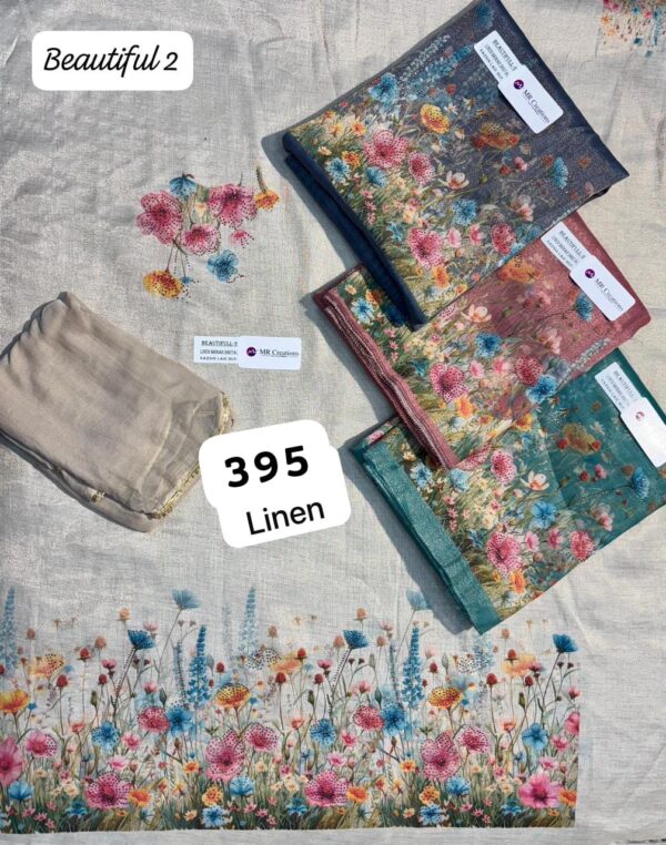 SCAK Linen Top Pure Chiffon Dupatta Unstitched Suits