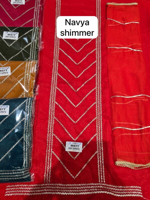 Navya Shimmer Top Pure Chiffon Dupatta Unstitched Suits