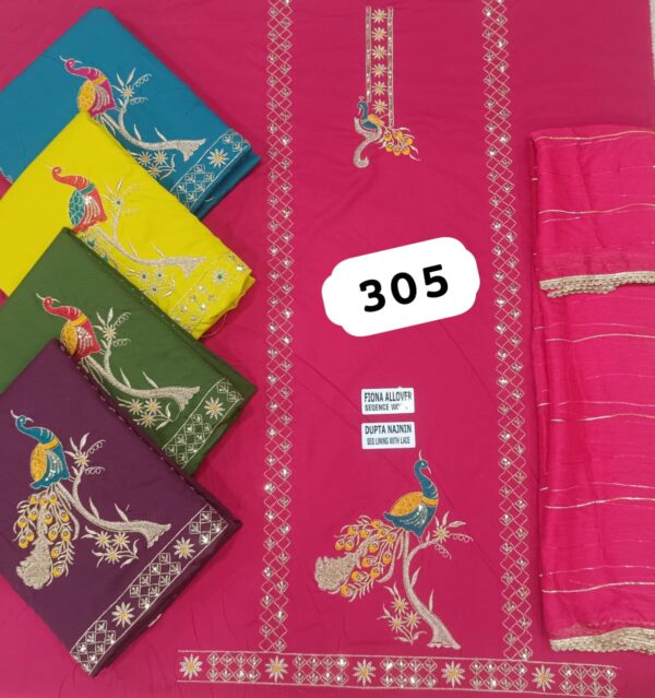 SCAK Fiona Top Pure Chiffon Dupatta Unstitched Suits