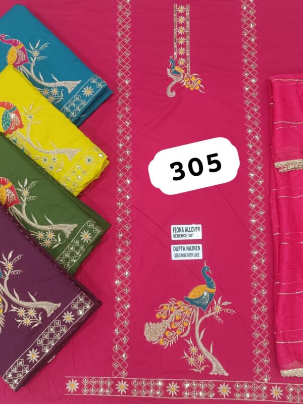 SCAK Fiona Top Pure Chiffon Dupatta Unstitched Suits