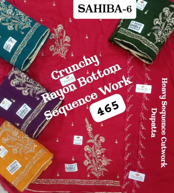 SCAK Crunchy Top Pure Chiffon Dupatta Unstitched Suits