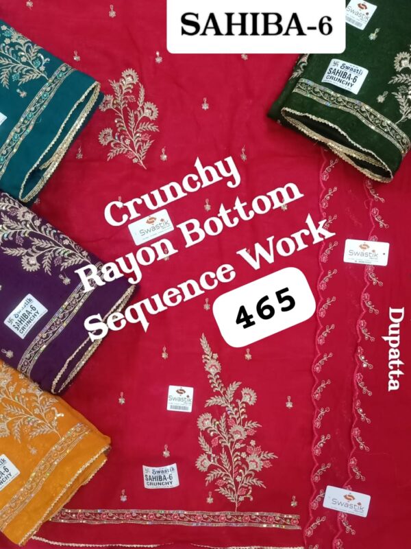 SCAK Crunchy Top Pure Chiffon Dupatta Unstitched Suits