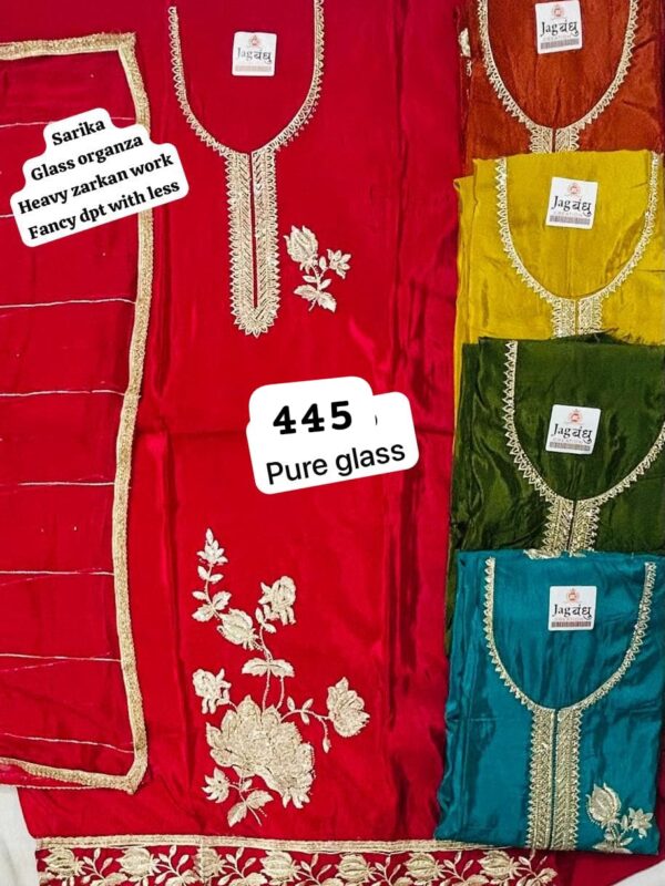 Jagbandhu Glass Top Pure Chiffon Dupatta Unstitched Suits