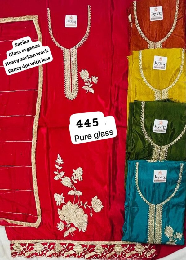 Jagbandhu Glass Top Pure Chiffon Dupatta Unstitched Suits