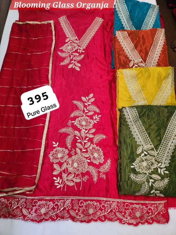 1000740572 SCAK Glass Top Pure Chiffon Dupatta Unstitched Suits