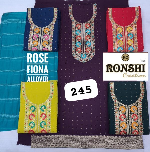 Ronshi Fiona Top Pure Chiffon Dupatta Unstitched Suits