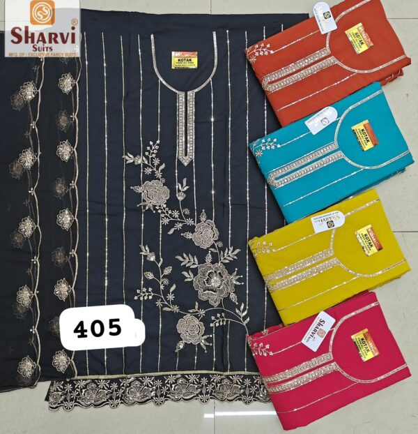 Sharvi Fiona Top Pure Chiffon Dupatta Unstitched Suits