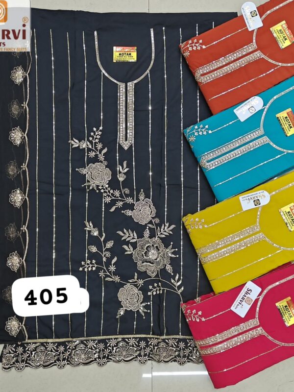 1000740577 Sharvi Fiona Top Pure Chiffon Dupatta Unstitched Suits