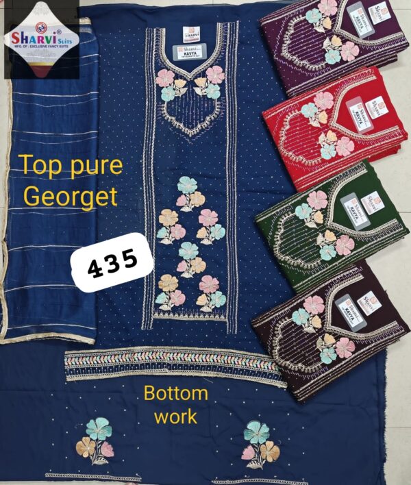 1000740579 Sharvi Georgette Top Pure Chiffon Dupatta Unstitched Suits