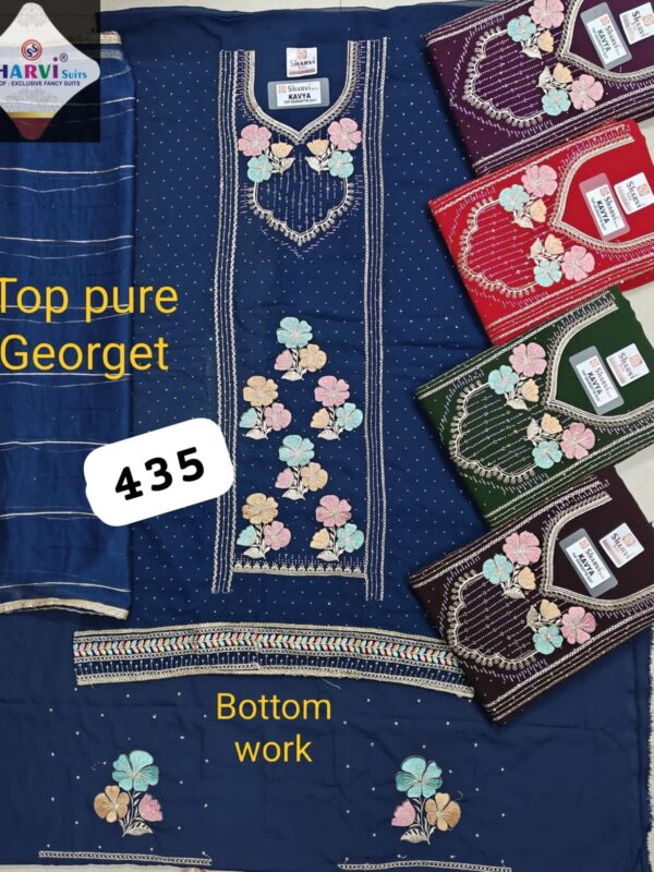 1000740579 Sharvi Georgette Top Pure Chiffon Dupatta Unstitched Suits