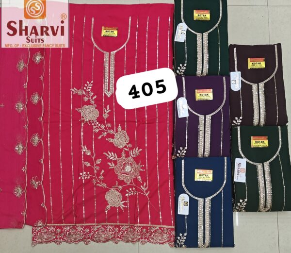 Sharvi Fiona Top Pure Chiffon Dupatta Unstitched Suits