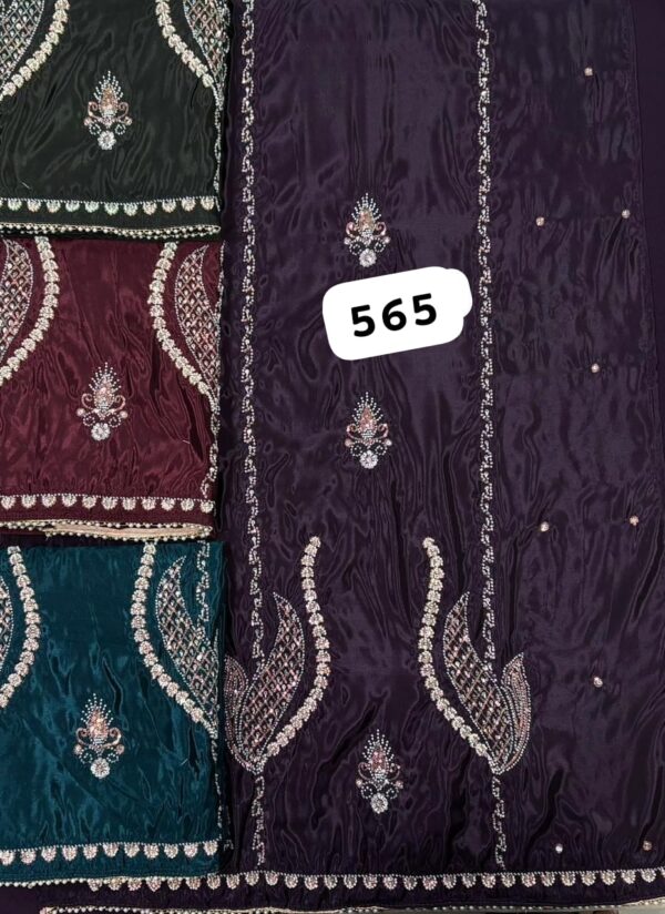 SCAK Glass Top Pure Chiffon Dupatta Unstitched Suits