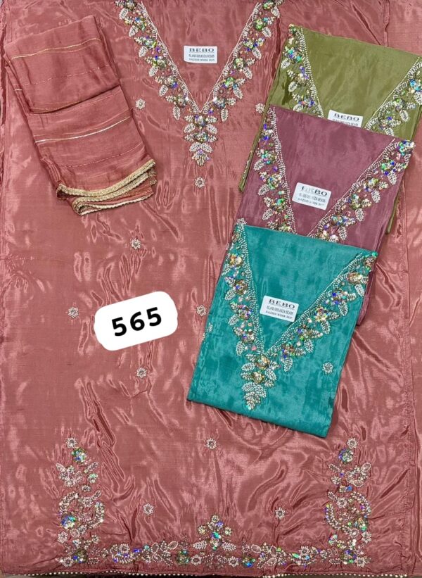 1000740588 SCAK Glass Top Pure Chiffon Dupatta Unstitched Suits